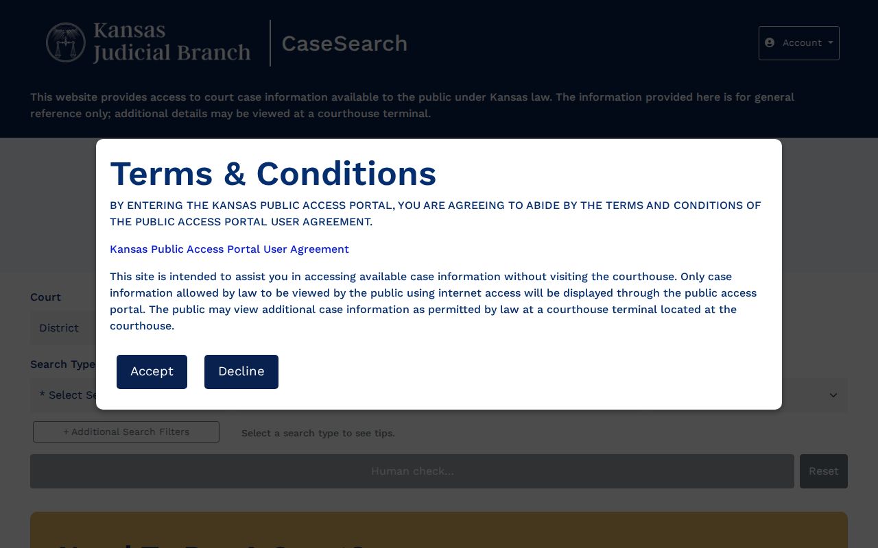 Kansas CaseSearch public court records interface