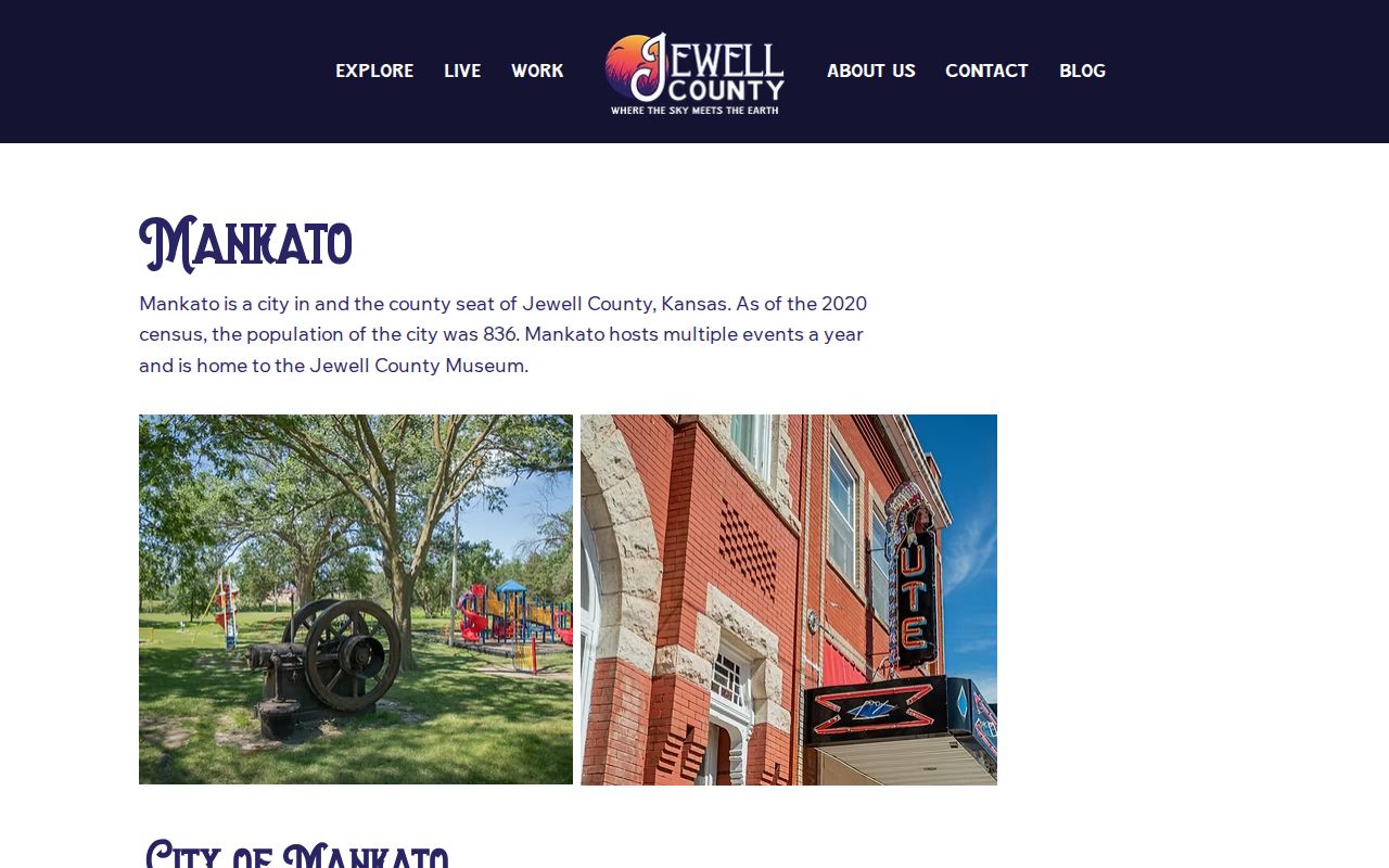 Mankato Jewell County official community record source